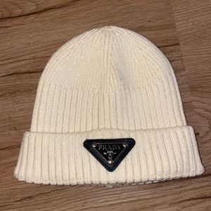 White beanie Prada